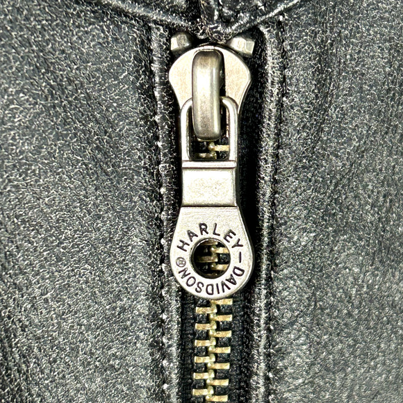 Harley Davidson Womens Leather Bomber Jacket Size Large Limited Edition No Cages - Picture 5 of 16